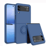 Luxus Magnetringhalter Handyhülle für Samsung Galaxy Z Flip Fold 4 3 - Pure Farben, Liquid Silikon & Magnetringhalter