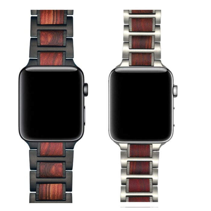 Einzigartiges und elegantes Holzarmband: Kompatibel mit Apple Watch Serie 4, 3, 2, 1 – Bild 3