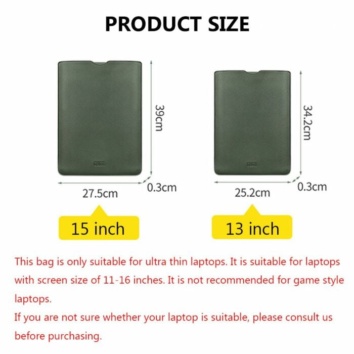 13 15 inch Soft PU Leather Laptop Sleeve For Macbook Air Pro Laptop Bag 13.3 Notebook Tablet Case For HP Dell Lenovo MacBook – Bild 5