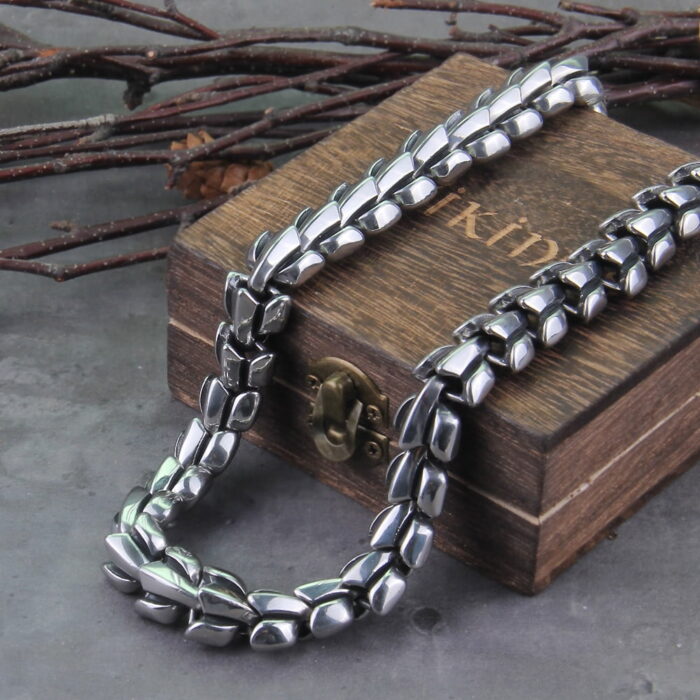 "Viking Ouroboros: Vintage Punk-Halskette für Männer - nie verblassendes Edelstahl-Mode-Schmuckstück aus der Hippop-Street-Kultur" – Bild 2