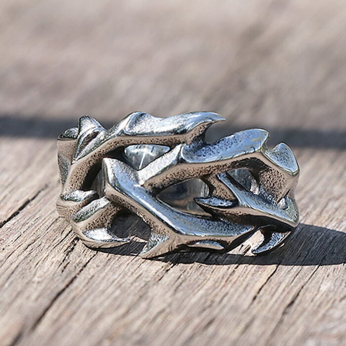 Vintage Hollow Out Design Crown of Thorns Rings For Men Women Stainless Steel Biker Men's Rings Fashion Wedding Party Gifts – Bild 1