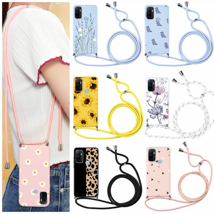 452355081-1.jpg For OPPO A53 Phone Case Silicone Soft TPU Back Cover For OPPO A53S A32 OPPOA53 A 53 2020 6.5'' Fashion Lanyard Rope Fundas Coque – Bild 6