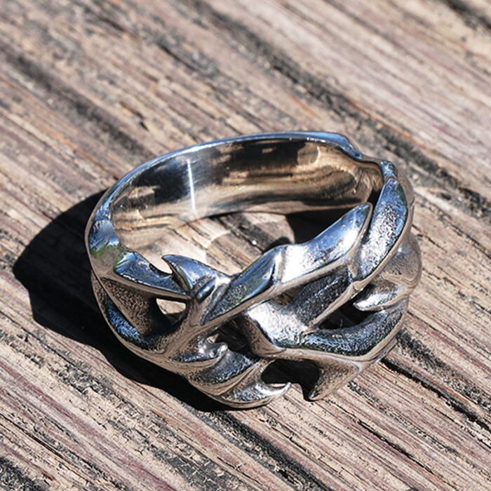 Vintage Hollow Out Design Crown of Thorns Rings For Men Women Stainless Steel Biker Men's Rings Fashion Wedding Party Gifts – Bild 3