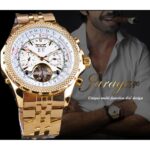 Jaragar Men's Golden Automatic Self-Wind Watch Big Dial Calendar Function Relogio Masculino Mechanical Watches Steel Strap Clock – Bild 3