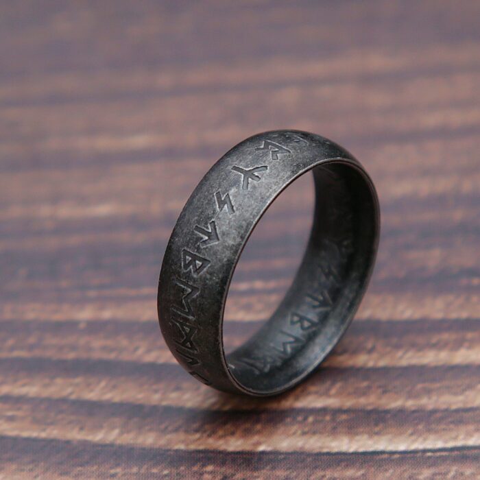 Nordic Retro Viking Rune Ring For Men Women Simple 316L Stainless Steel Odin Letter Viking Rings Couple Amulet Jewelry Gifts – Bild 6