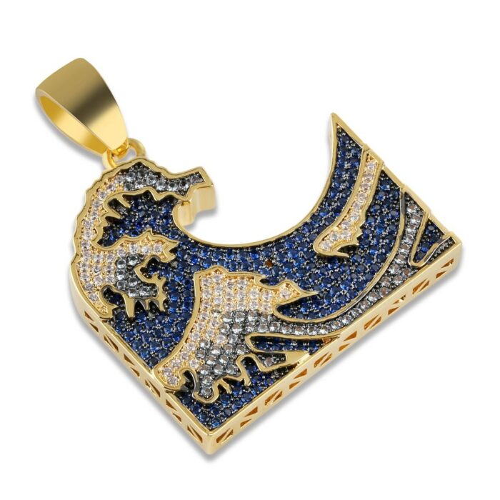 Iced Out Pendant Halskette, Mens/Frauen, buntes Zirkonia, Goldfarben, Hip Hop Charm, Schmuckgeschenk – Bild 4