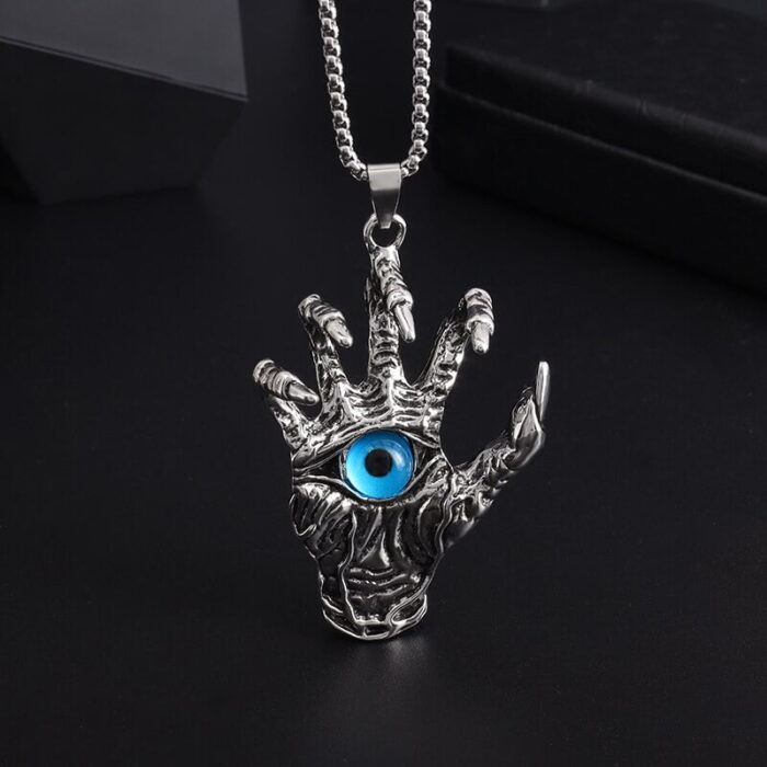 Fashion High Quality Metal Triangle Eye Masonic Vintage Pendant Necklace for Men Jewelry – Bild 6
