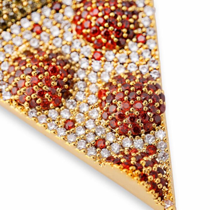 Pizza Anhänger & Halskette Iced in verschiedenen Farben | Hip Hop Schmuck für Männer – Bild 3