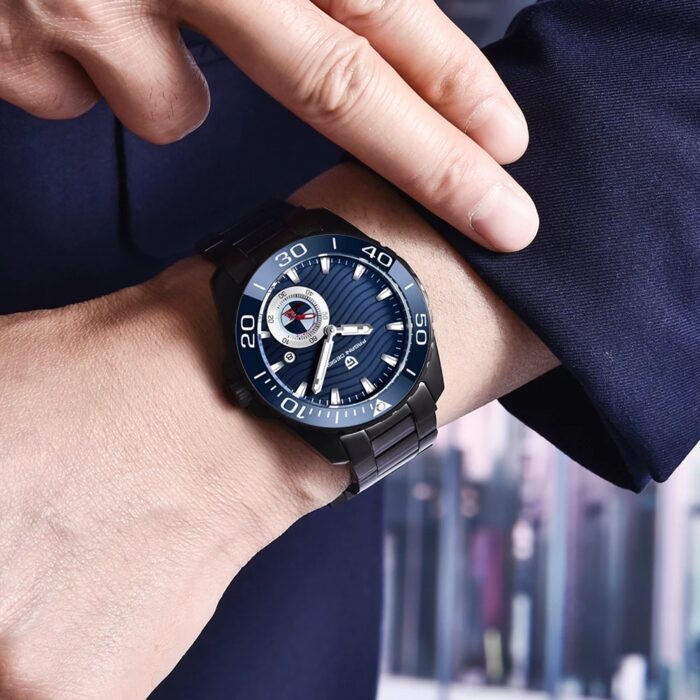 PAGANI DESIGN Luxus Automatikuhr für Herren mit Saphirglas und Edelstahl-Sportarmband, wasserdicht. – Bild 4