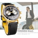 Forsining 2022: Luxuriöse Kalender-Uhr mit Glas-Konkavität und zwei Zifferblättern – Bild 3