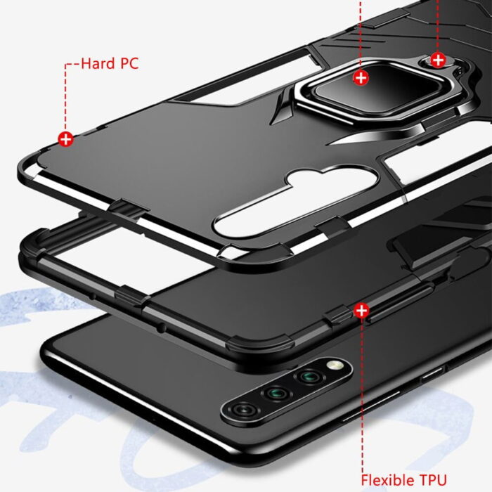 Magnetischer Stoßfestiger Soft-Handy-Case mit Autoringhalter für Realme X2 Pro & OPPO-Modelle – Bild 5