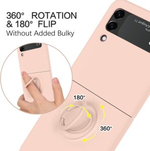 Luxus Magnetringhalter Handyhülle für Samsung Galaxy Z Flip Fold 4 3 - Pure Farben, Liquid Silikon & Magnetringhalter – Bild 2
