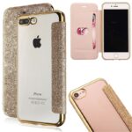 iPhone Flip Wallet Clear Back Soft TPU Bling Glitter Case Cover – Bild 2