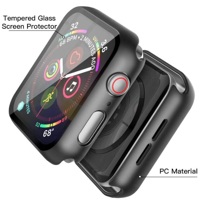 360 Full Screen Protector Bumper Frame Matte Hard Case For Apple Watch 6/SE/5/4/3/2/1 Cover Tempered Glass Film For iwatch 4/5 – Bild 4