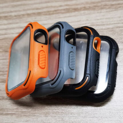 Glass Film PC Hard Matte Case for Apple Watch Series 7 6 SE 5 4 Scratch-resistant Cover