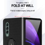 Case for Samsung Z Fold 3 Ring Holder carbon fiber pattern bracket protective shell – Bild 2