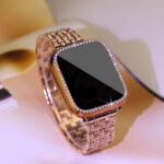 Metal Strap Woman Diamond Ring Stainless Steel Link Bracelet for Apple Watch Series 1 2 3 4 5 SE 6