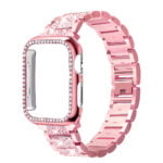 Women stainless steel bracelet Metal Crystal strap + case For Apple Watch – Bild 6