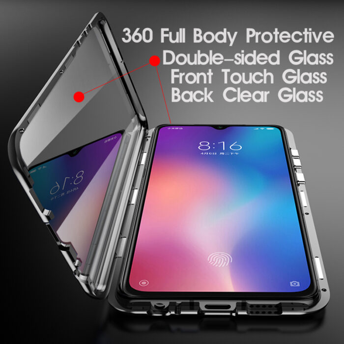 Metal Magnetic Case For Xiaomi Redmi Note 10 9 9A 9C 9S 9T K40 8 8T 8A 7 Poco M3 X3 NFC 10T Pro Double Sided Tempered Glass Case – Bild 3