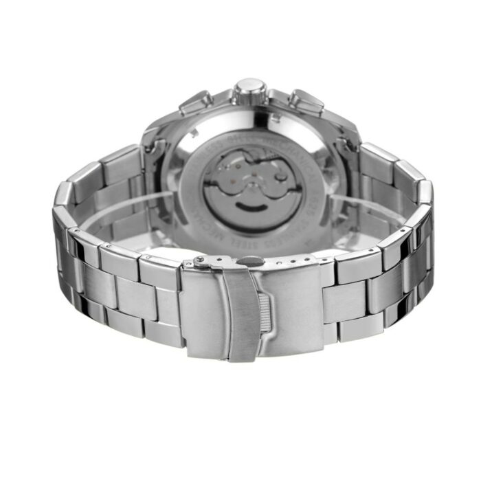 Forsining Herren Automatikuhr Mechanische Automatik Edelstahl Skelett Armbanduhr – Bild 5
