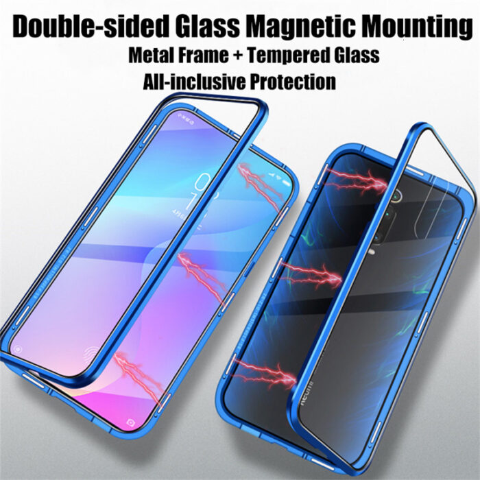 Metal Magnetic Case For Xiaomi Redmi Note 10 9 9A 9C 9S 9T K40 8 8T 8A 7 Poco M3 X3 NFC 10T Pro Double Sided Tempered Glass Case – Bild 2