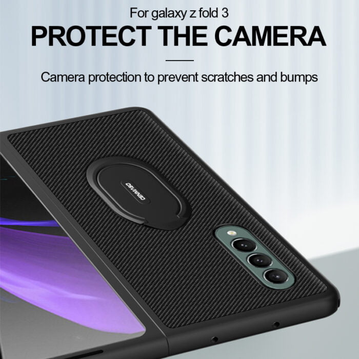 H5761e56c05ae4f35a9b3d4be94a936f79.jpg Case for Samsung Z Fold 3 Ring Holder carbon fiber pattern bracket protective shell – Bild 4