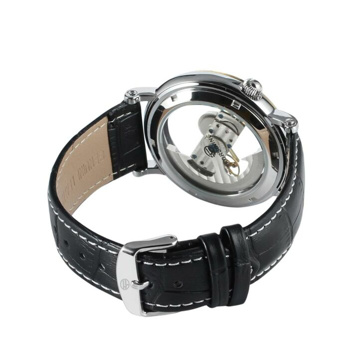 FORSINING Herren Armbanduhr Automatische Mechanische Skelett Uhr Edelstahlarmband – Bild 5