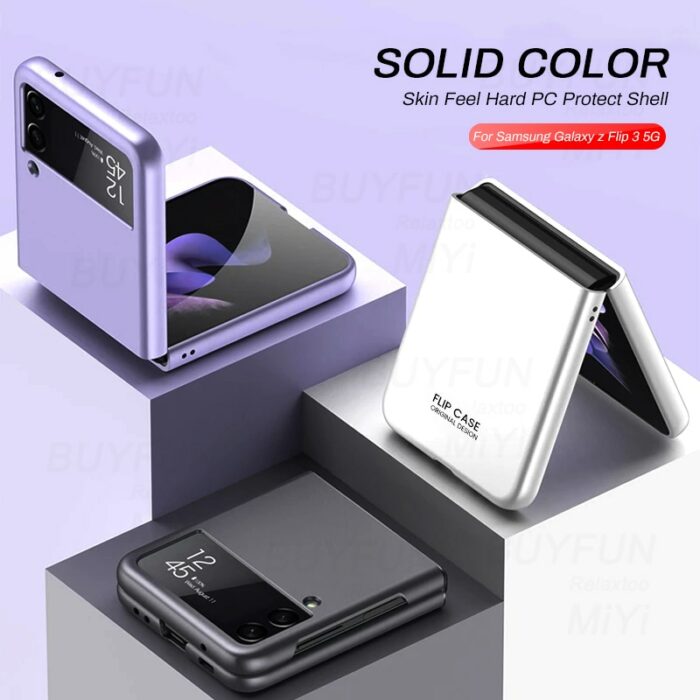 H57affb56bd8e480f9e3e575460b1cf25g.jpg Case for Samsung ZFlip3 Case Luxury Slim Matte Hard PC Back Covers For Samsung Galaxy Z Flip 3 Z Flip3 5G 2021 Shockproof – Bild 1