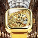 Armbanduhr Uhren Herren Automatische Mechanische Uhr Gold Transparent Mesh Stahl Skelett – Bild 3