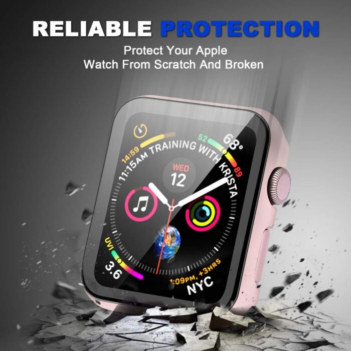 Glass+case for Apple Watch serie 6 5 4 3 SE 44mm 40mm iWatch case 42mm 38mm Bumper+screen Protector Cover Apple watch Accessorie – Bild 5