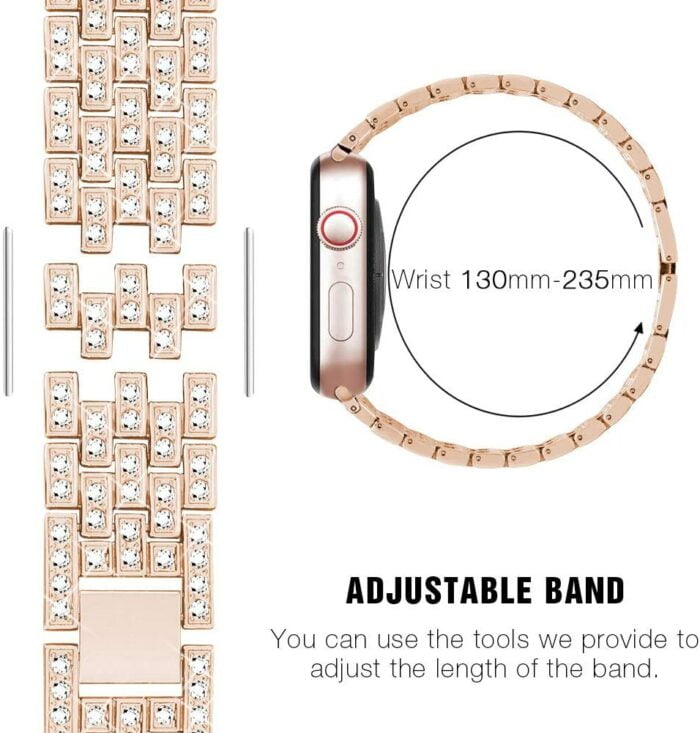Metal Strap Woman Diamond Ring Stainless Steel Link Bracelet for Apple Watch Series 1 2 3 4 5 SE 6 – Bild 5