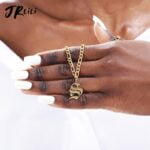 Gold Stainless Steel Pendant Vintage Initial Letter Necklace – Bild 2