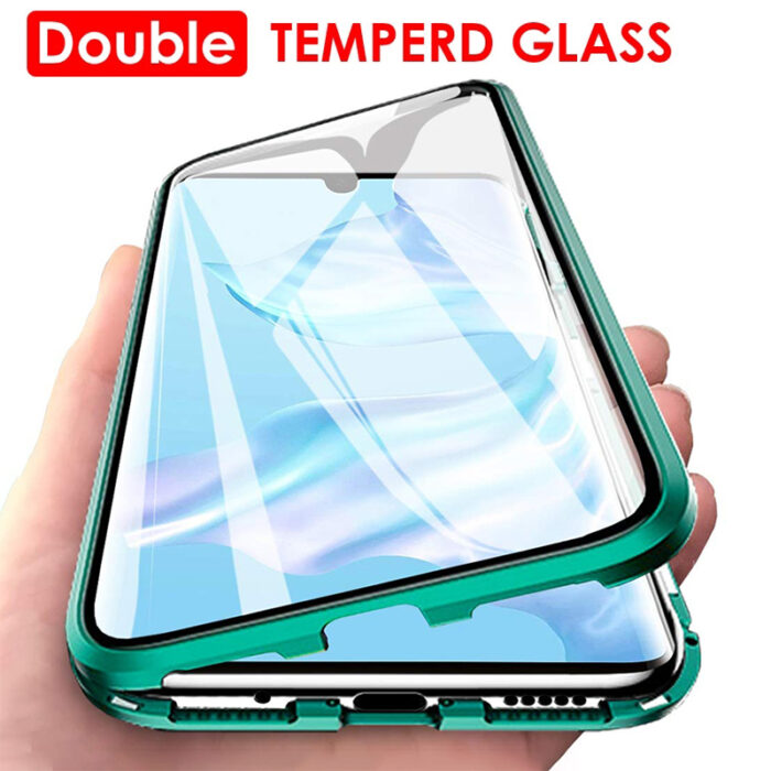Metal Magnetic Case For Xiaomi Redmi Note 10 9 9A 9C 9S 9T K40 8 8T 8A 7 Poco M3 X3 NFC 10T Pro Double Sided Tempered Glass Case – Bild 1