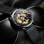 Mesh Clock Skeleton Colouring Stainless Steel Men's Watch – Bild 4