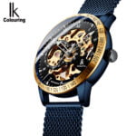 Mesh Clock Skeleton Colouring Stainless Steel Men's Watch