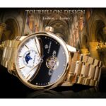 Forsining Herren Automatik Armbanduhr Royal Golden Sun Moon Selbstaufzug Skeleton Edelstahlband Mechanische Uhr – Bild 2