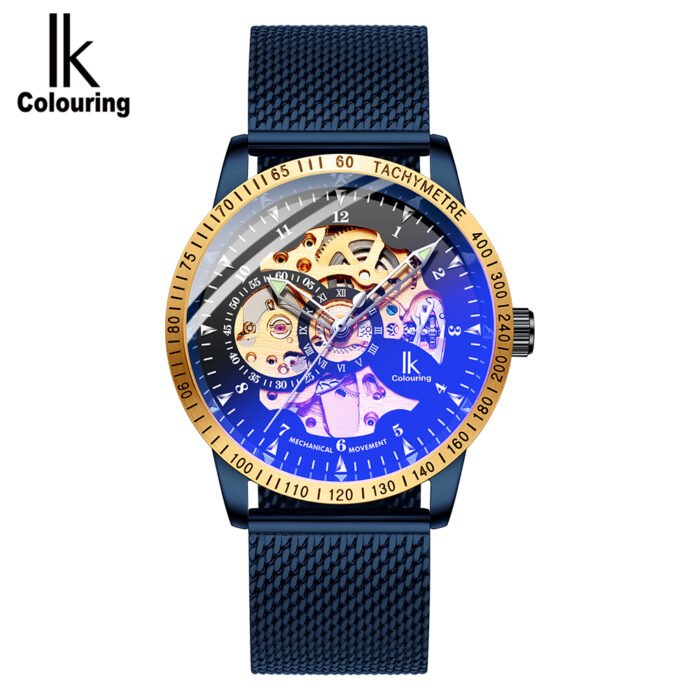 Mesh Clock Skeleton Colouring Stainless Steel Men's Watch – Bild 2