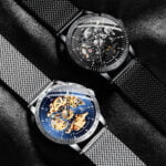 Mesh Clock Skeleton Colouring Stainless Steel Men's Watch – Bild 6