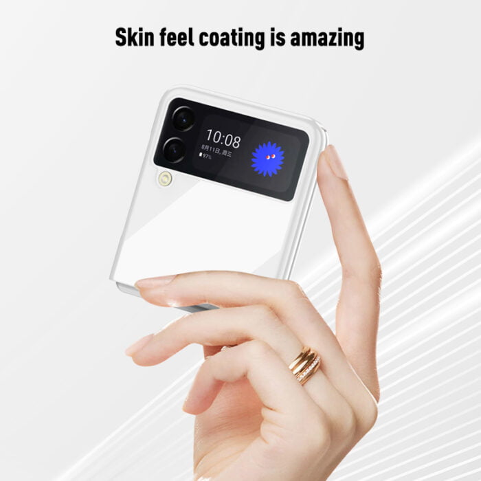 Hcb02da1f418d4c949ab1b44ebc36c4a9I.jpg Case for Samsung Galaxy Z Flip 3 Ultra-Thin Color Embossing Protective Cover, Bare-Metal Hand Feel 360 All-Round Protection – Bild 4