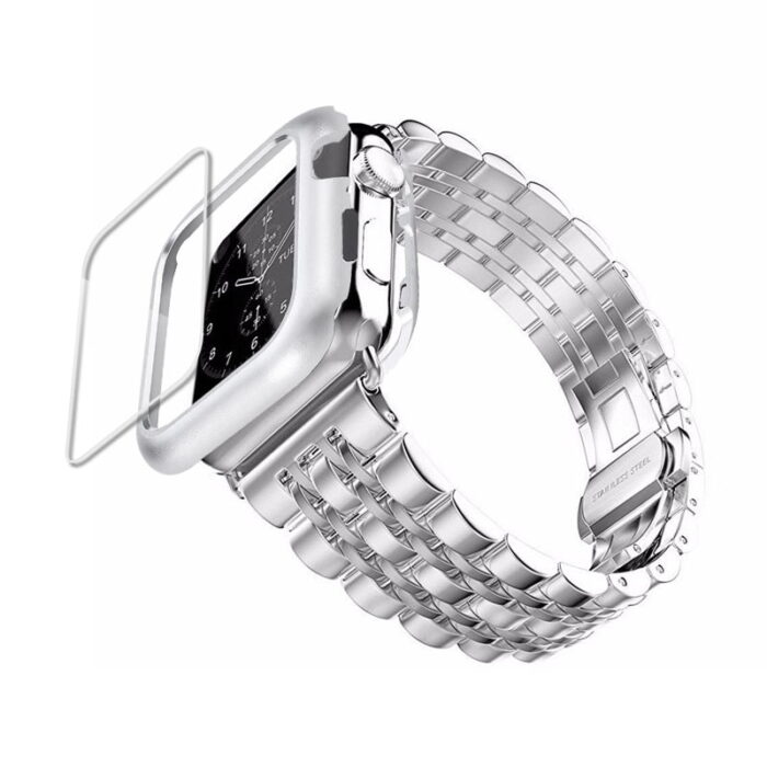 Case + Strap For Apple Watch band 42mm 38mm iwatch Stainless Steel Pulseira Butterfly Watchband Apple Watch Band 5 4 3 se 6 – Bild 5