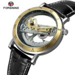 FORSINING Herren Armbanduhr Automatische Mechanische Skelett Uhr Edelstahlarmband