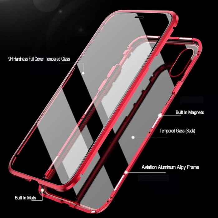 Luxury Phone Case For IPhone X XR XS 6 6S 7 8 11 12 Plus Mini SE Pro MAX 2020 360 Double Glass Shell Magnetic Adsorption Cover – Bild 3