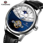 Forsining Automatische Mechanische Armbanduhr Uhren Herrenuhr Mondphase  Echtleder