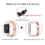 Women stainless steel bracelet Metal Crystal strap + case For Apple Watch – Bild 3