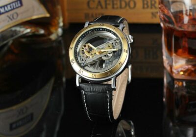 FORSINING Herren Armbanduhr Automatische Mechanische Skelett Uhr Edelstahlarmband – Bild 3