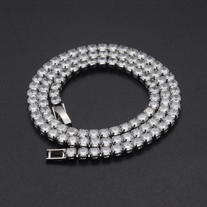 Necklace Iced Tennis Cubic Zircon Rapper Jewelry Hip Hop – Bild 4