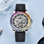 PAGANI DESIGN Automatische Mechanik-Uhr mit  Regenbogen Lünnette Edelstahlgehäuse & Saphirglas – Bild 3