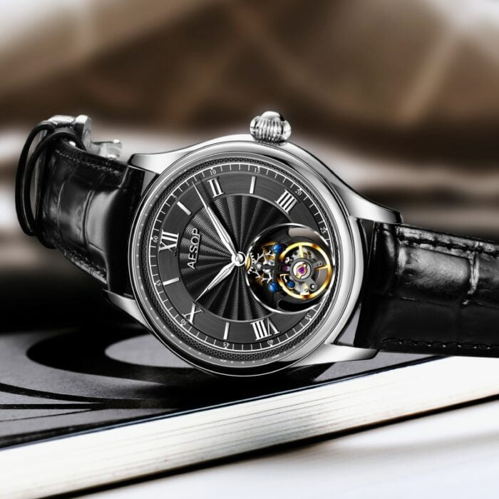 Hochwertige Mechanik: Mechanisches Handaufzugswerk mit langer Gangreserve und langlebigen Materialien – Bild 5