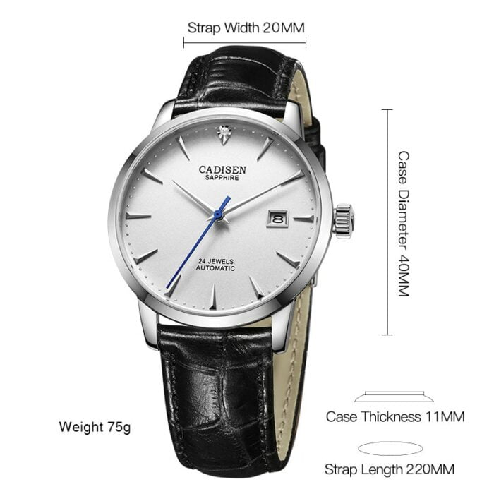 1317189167-1.jpg CADISEN Mechanische Armbanduhr Herrenuhr mit Südafrika-Diamanten und präziser MIYOTA 9015 Technik – Bild 2