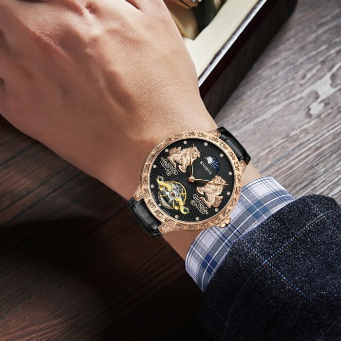 Automatische Sportuhr mit Mondphase, wasserdicht, mechanischem Antrieb und robustem Design – Bild 3